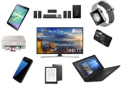 een verzameling van digitale apparaten die je als cadeau kan krijgen