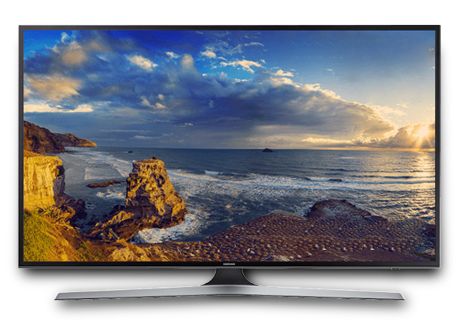 Een foto van de tv die je kan winnen