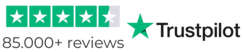 Trustpilot | 4,5 sterren | 85.000+ reviews